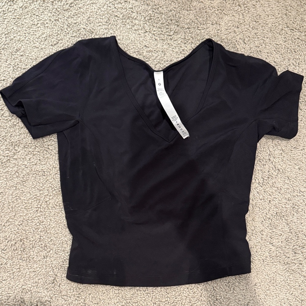 lululemon athletica Black Short Sleeve V-Neck Tee